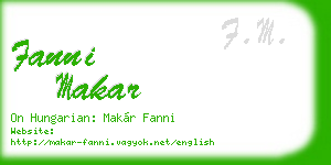 fanni makar business card