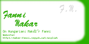 fanni makar business card